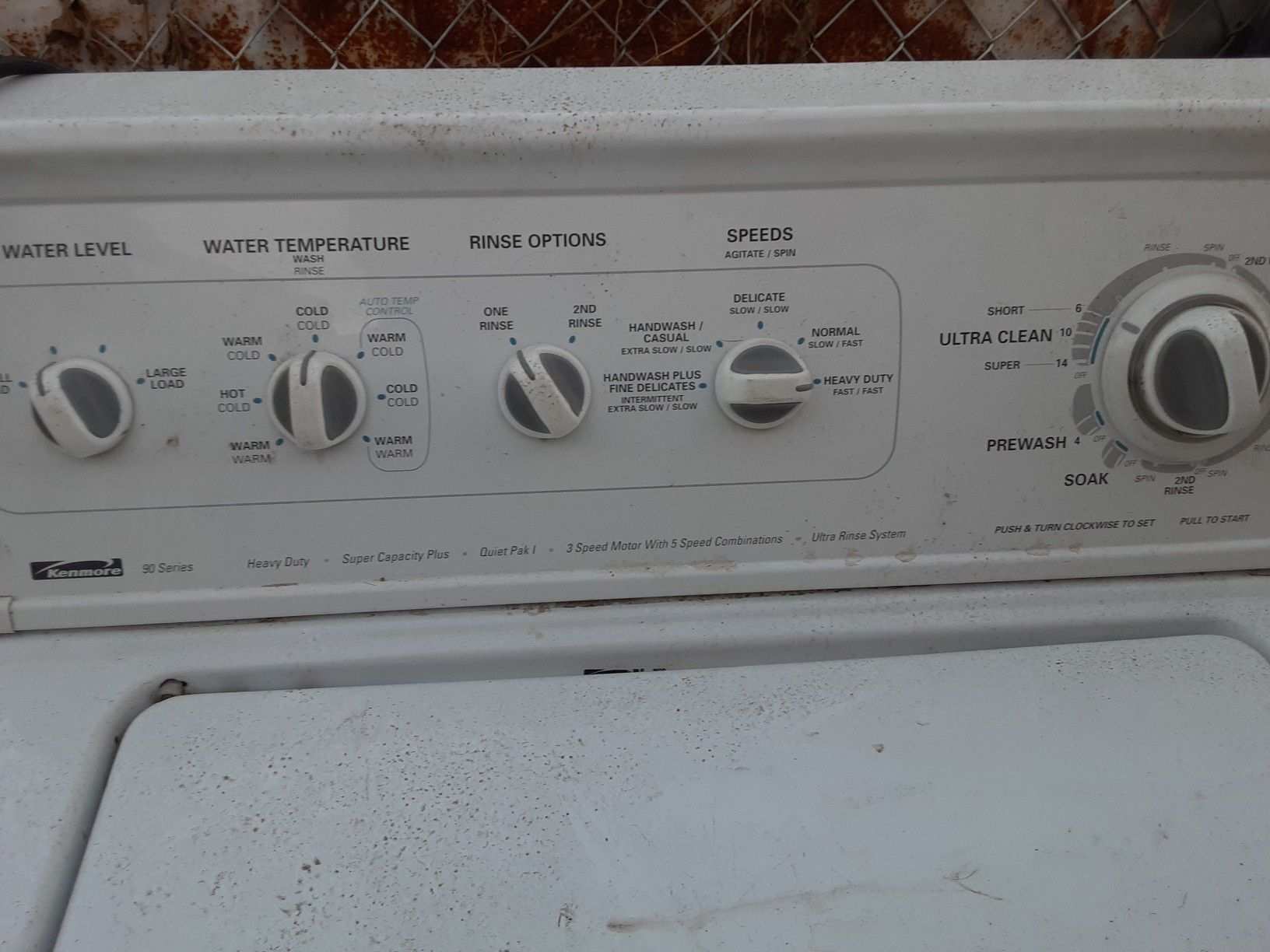 Kenmore washer gas dryer set dusty