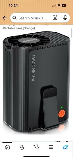 Awonoso AI Portable Personal Waist Neck Rechargeable Fan, 3-Speed ​​10000RPM Brushless Motor Desktop Fan Hands-Free Neck Hanging Fans, 20-Hour Runtime