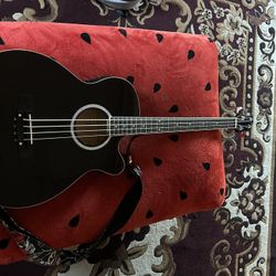4 string bass guitar acoustic/ also connectable to amp