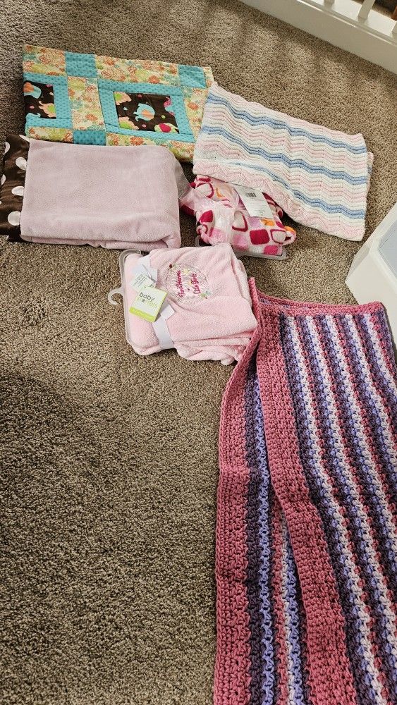 Box Of 6 Baby Blankets/Quilts