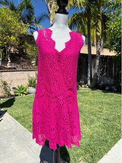 New- XS/S/M Bright Orchid Pink Lace Dress “Free People”