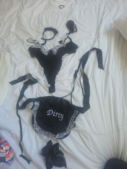 Black Maid Costume Lingerie Set