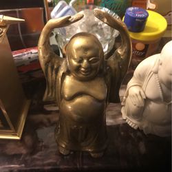 Soild Yellow Brass Chinese Goodluck Statue 