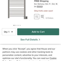 Silver Towel Drying Rack Never Installed