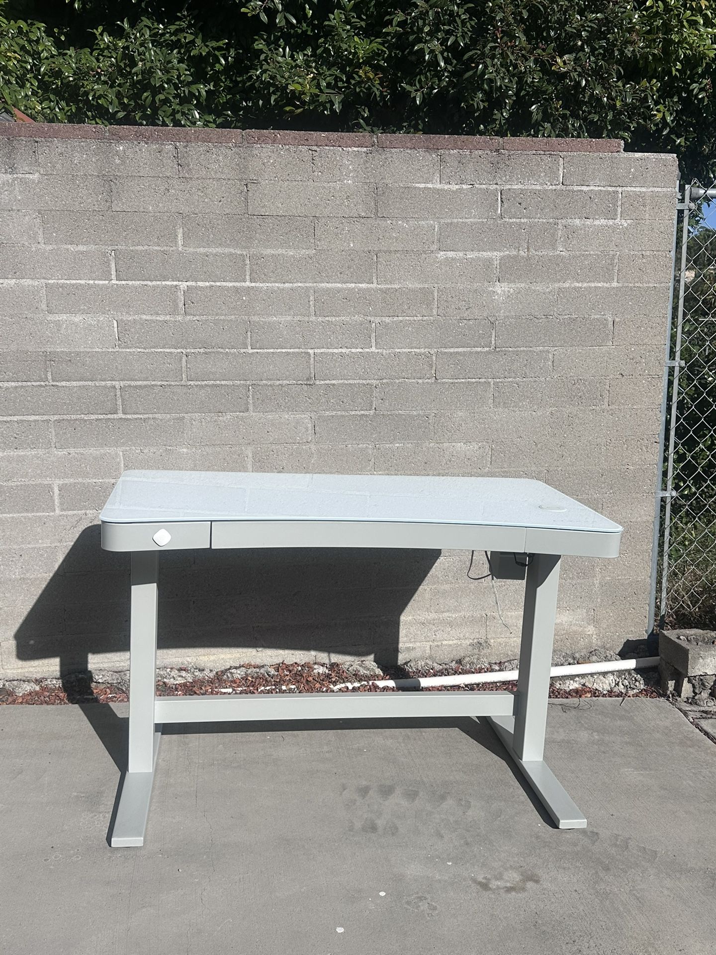 Adjustable Glass Top Desk