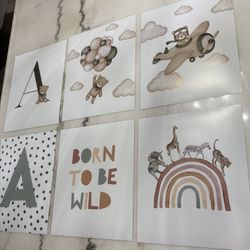 6 - 8x10 Nursery Prints (Never Used)