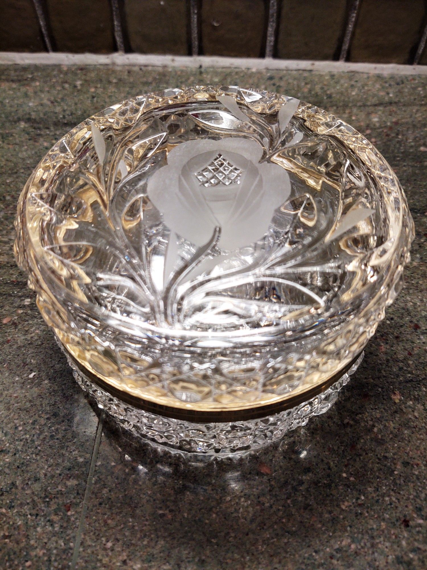 Vintage Crystal Vanity Powder Jar
