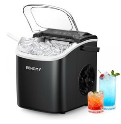 EUHOMY Countertop Ice Maker Machine with Handle