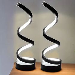 Modern LED Spiral Table Lamp – Unique Decorative Light - $50 for a Set of 2