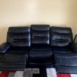 Black Leather Recliner Sofas