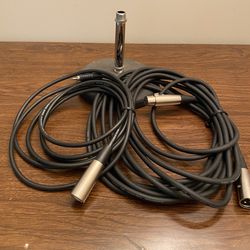 Audio Cable And Mic Stand (Lot)