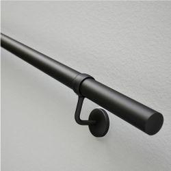 6119: New 6.6 FT Industrial Handrails for Indoor Stairs: Modern Staircase Handrails Wall Mount Stair Handrail 1.6" Round Sturdy Pipe Hand Railings for