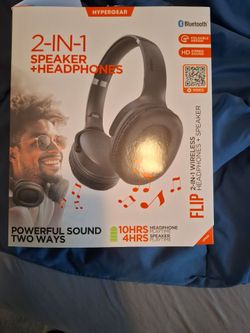 Hypergear Flip 2 in 1 Wireless noise isolating headphones plus speaker