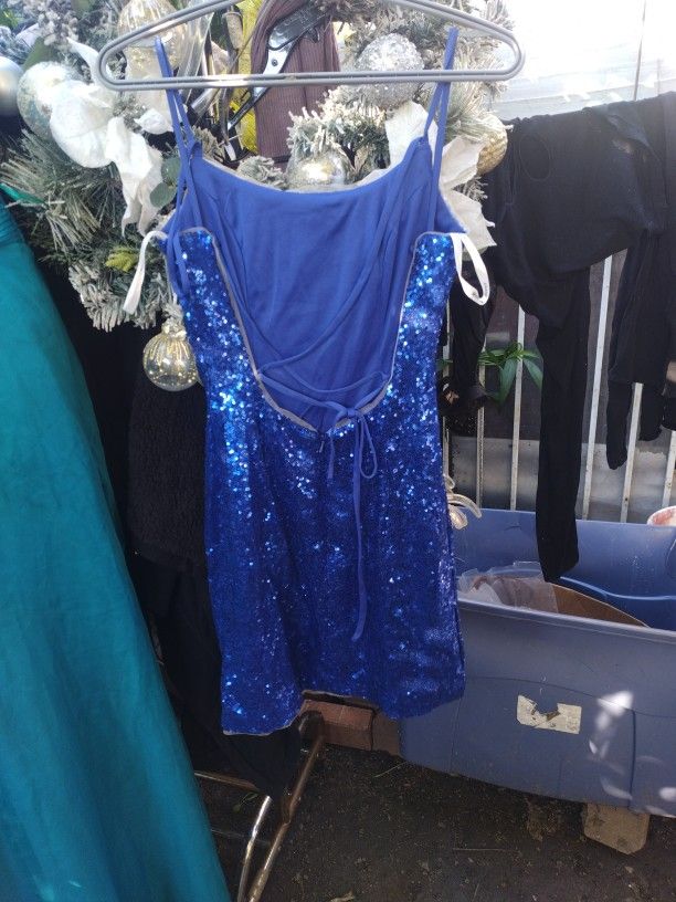 Sequin Royal Blue Short Dress