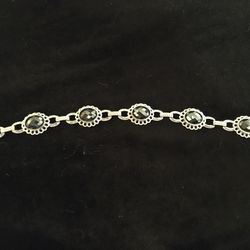 925 hematite and diamond bracelet