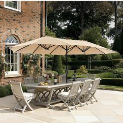 13 ft Double-Sided Outdoor Patio Umbrella with Fade-Resistant Canopy, Ideal for Deck, Backyard, or Pool Area (Base Not Included)