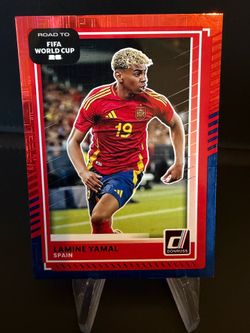 Lamine Yamal Donruss Red/Blue Mojo Prizm