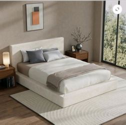 RECCI Airframe Queen  Bed Frame with Plush Padded Headboard
,Low profile Cloud Bed Frame