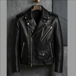 Jacket For Men | Classic Black Leather Biker Jacket | Jacket For Sale 💫
