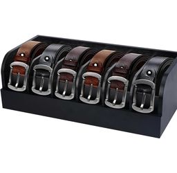 Black Bamboo Belt and Tie Organizer