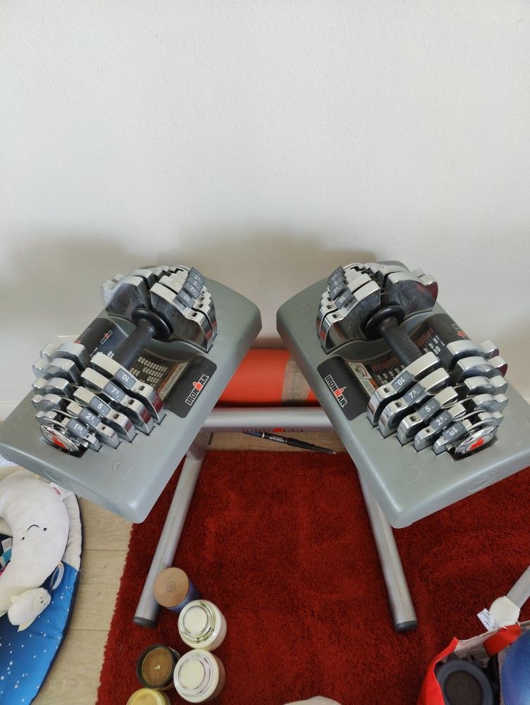 Ironman Adjustable Dumbbells 2.5-55lb Each Plus Stand