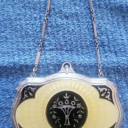 Rare Vintage 1900's Compact Purse with Rouge, Lipstick and Powder