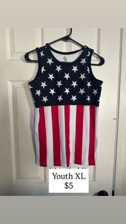 Youth boys XL tank top flag patriotic