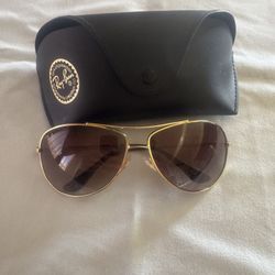 Ray Ban Shiny Gold Frame Brown 