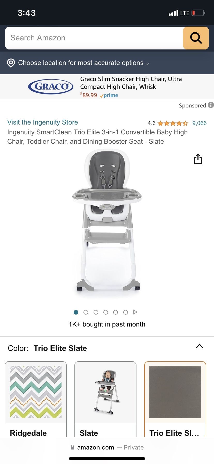 3-in-1 Convertible Baby High Chair, Toddler Chair, and Dining Booster Seat