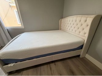 Queen velvet bed frame