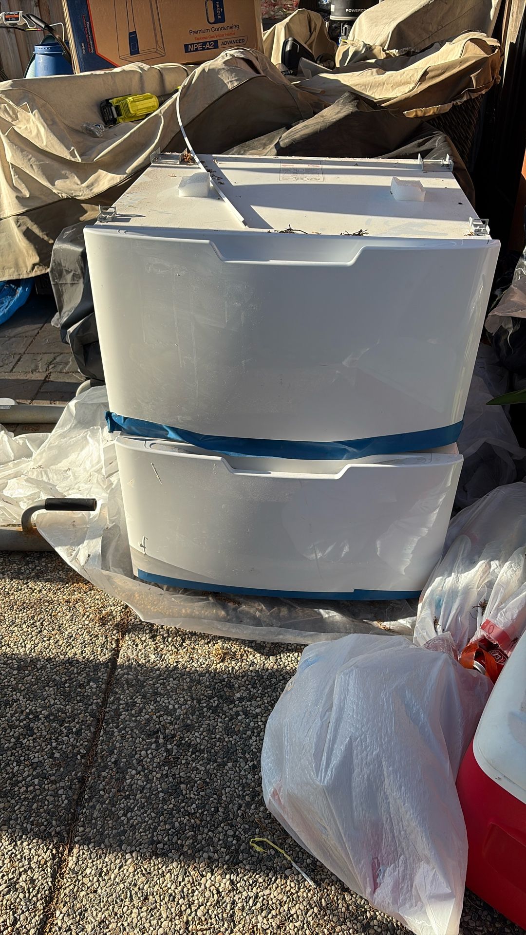 2 Washer And dryer Stand Storage Boxes