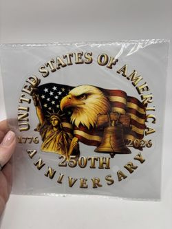 United States of America 250th Anniversary Eagle Flag Decal - Set of 5