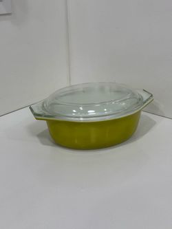Vintage Pyrex 045 Olive Green 1 1/2 Qt Oval Casserole Dish USA