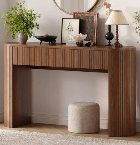 Onbrill
55 Inch Console Table with 2 Drawers, Fluted Entryway Tables with Storage,