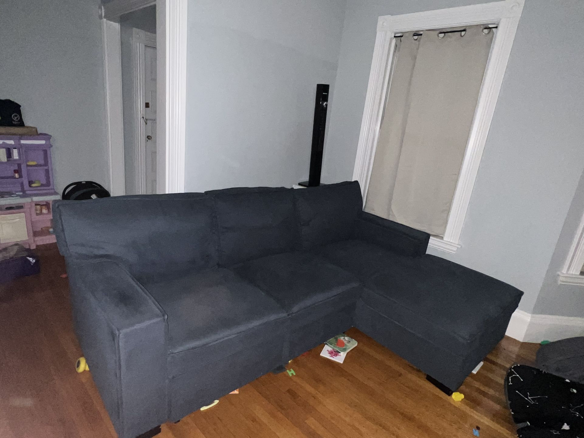 Bob’s Playscape Denim Left Arm Facing Pop-up Sleeper Chaise Sectional