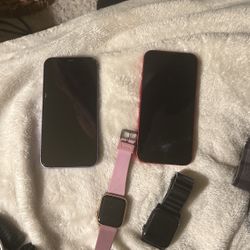 AT&T iPhone 12 Pro (Lavender) 13 Pro (RED) iwatch SE 38mm (pink) SE 42mm (black)