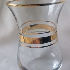 Turkish Style Tea Cups, Gold Trimmed, Weighted Bottom