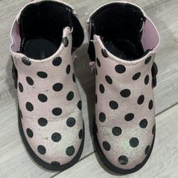 Pink Sparkly Minnie Mouse Boots - Toddler Size 7