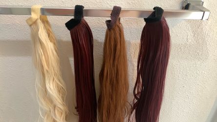 Synthetic pony tail extensions