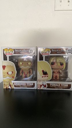 Attack on Titan Armored Titan and Female Titan Funko Pop