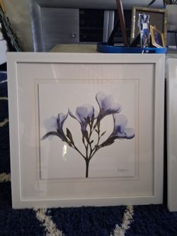 Set of 2 Beautiful Foral Wall Art Print! Blue and White Botanical Decor