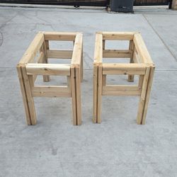 2-bucket natural wood cedar rectangle elevated garden raised bed frame