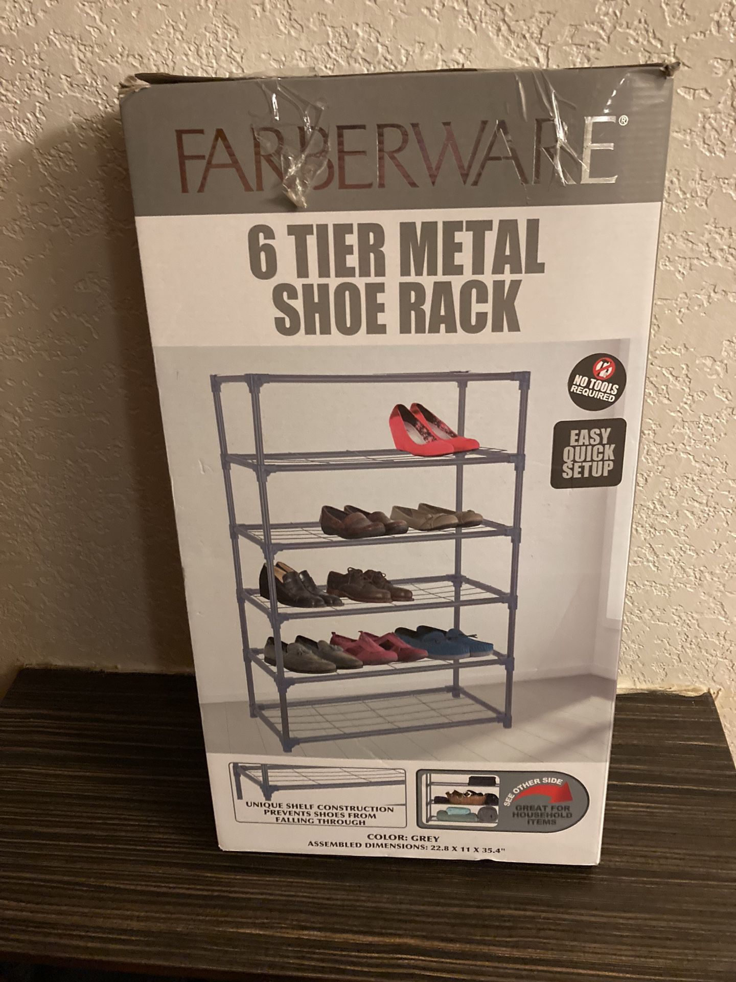 Farberware 6 tier metal shoe rack hot sale