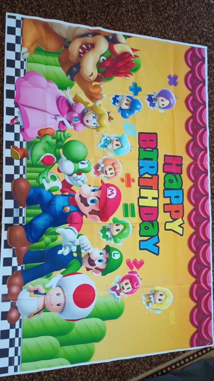 Mario Birthday Banner 