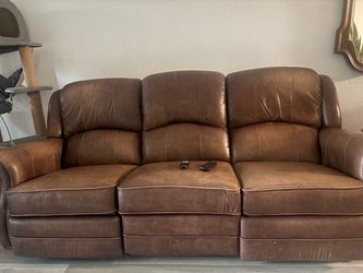 Brown Leather Reclining Couch