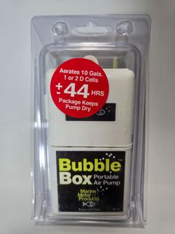 Marine Metal B-11 Bubble Box Live Bait Aerator, Water Resistant Air Pump, Port