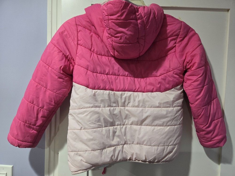 Girls Pink Warm Rain Jacket
