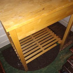 Kitchen Cutting Table Or Good For Large Microwave Etc. Bottom Rack Storage For Pans
