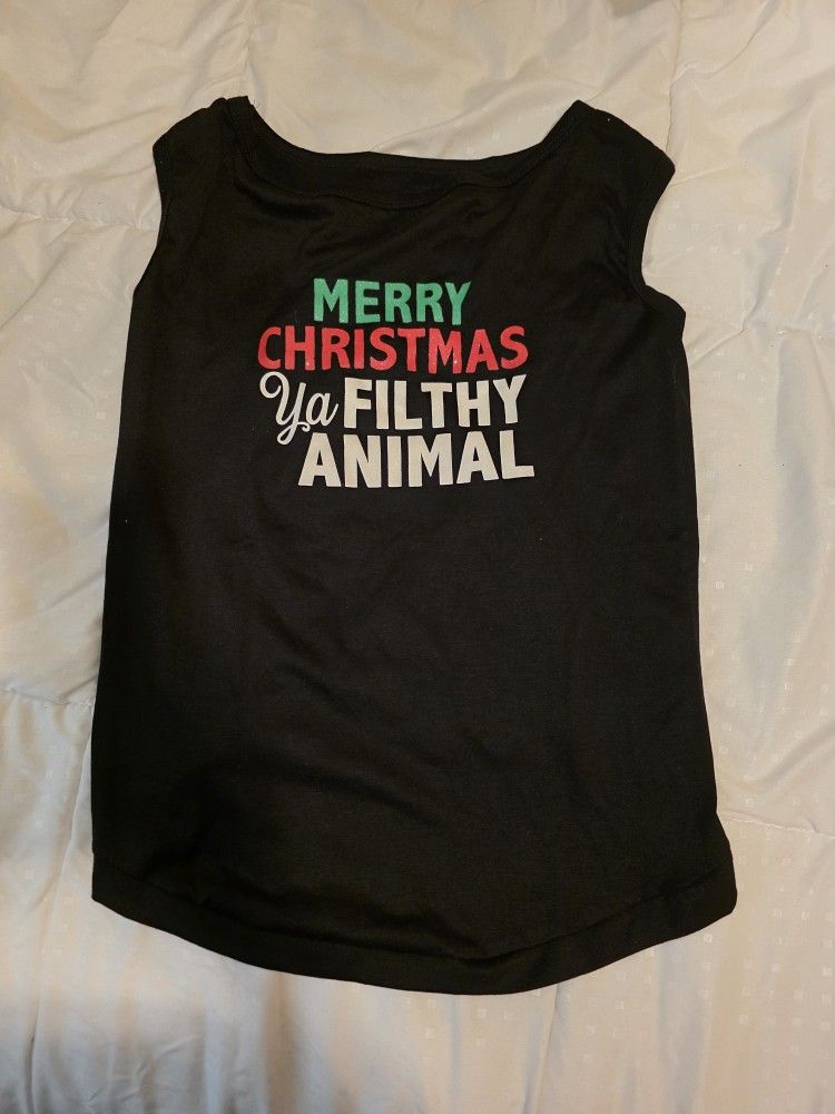 Dog Shirt, Merry Christmas Ya Filthy Animal 