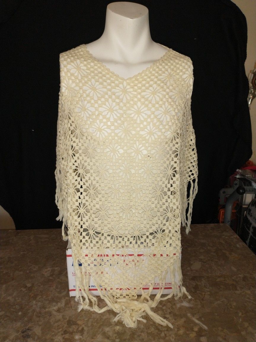 Knitted Poncho Set